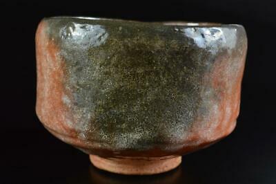 L2987: Japanese Raku-ware Red Glaze Tea Bowl Green Tea Tool Dounen Made