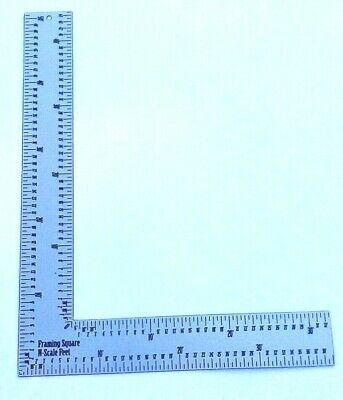 N Scale  Model Builder's Framing Square / Ruler  3.85" X 2.98"  Stainless  Usa