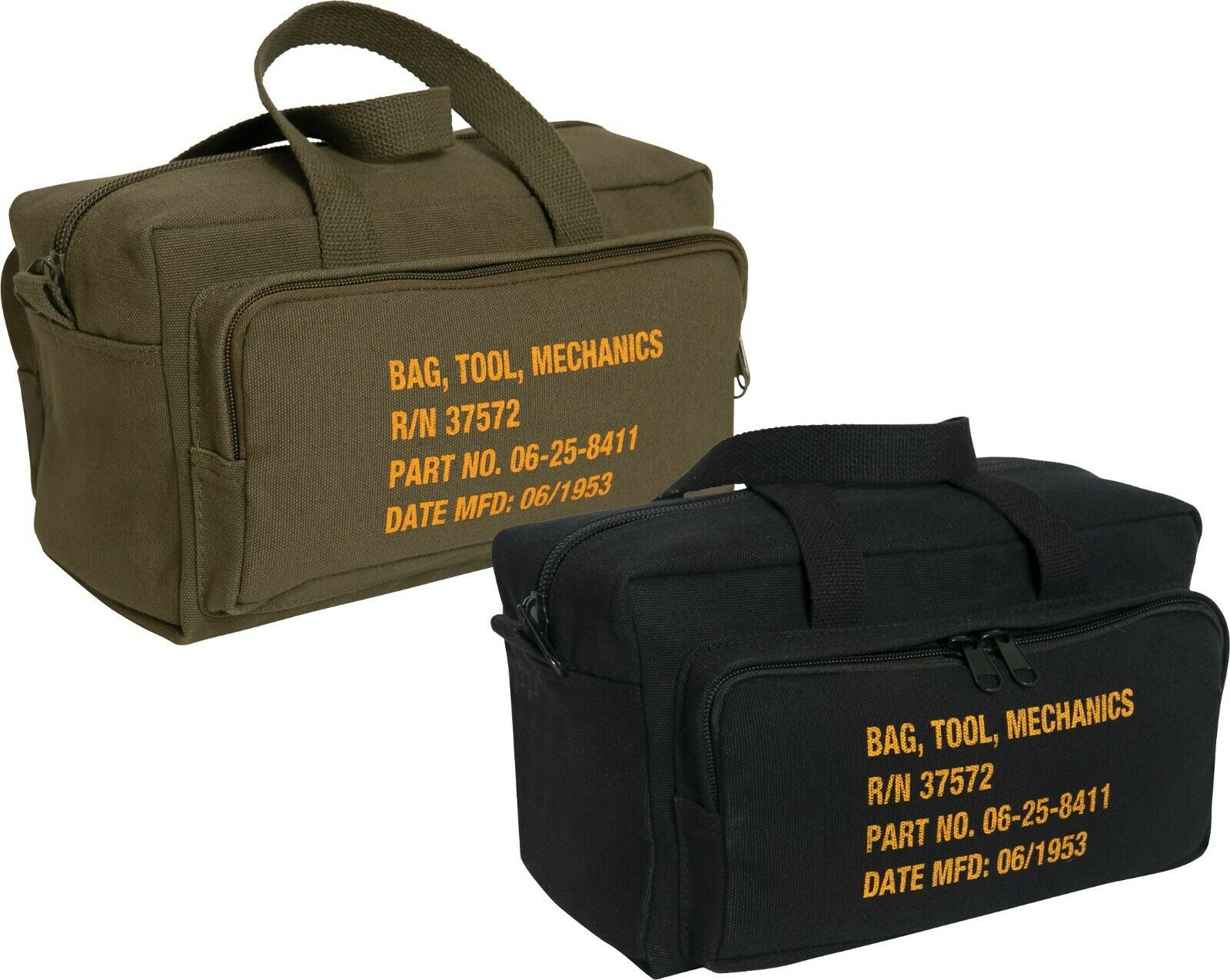 Canvas Mechanics Tool Bag Military Stamped Heavy Duty With Outer Pockets
