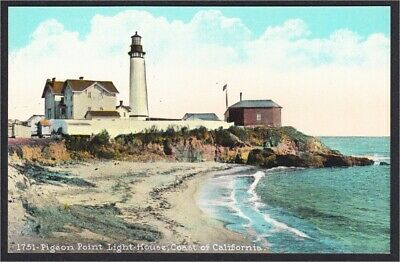 Pigeon Point Lighthouse On California Coast 1910s-1920s Postcard