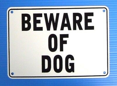 "beware Of Dog" 10" X 7" Warning Sign, Metal,