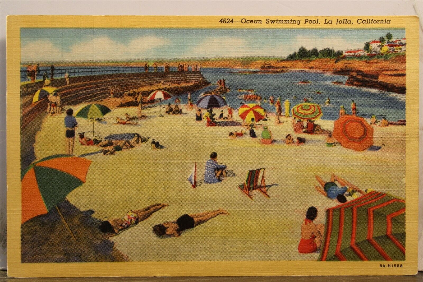 California Ca La Jolla Ocean Swimming Pool Postcard Old Vintage Card View Postal