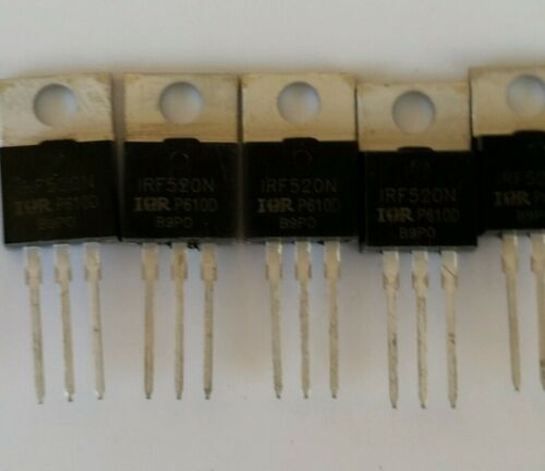 5 Pcs Irf520 Irf520n To-220 N-channel Ir Power Mosfet Usa Seller Free Ship