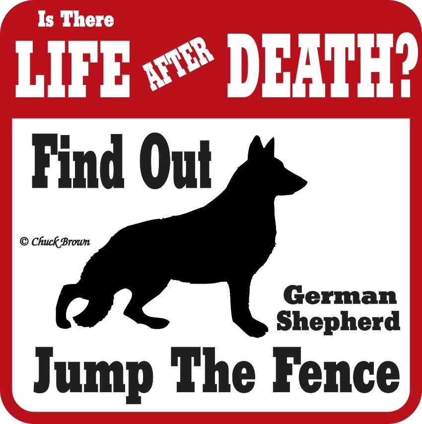 German Shepherd Life After Death Funny Warning Sign