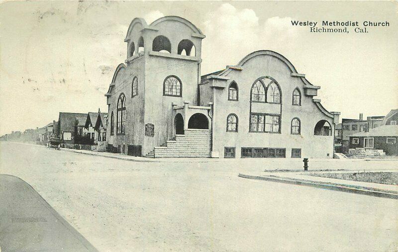 Richmond California Wesley Methodist Church 1919 Postcard Rands Bros 21-8888