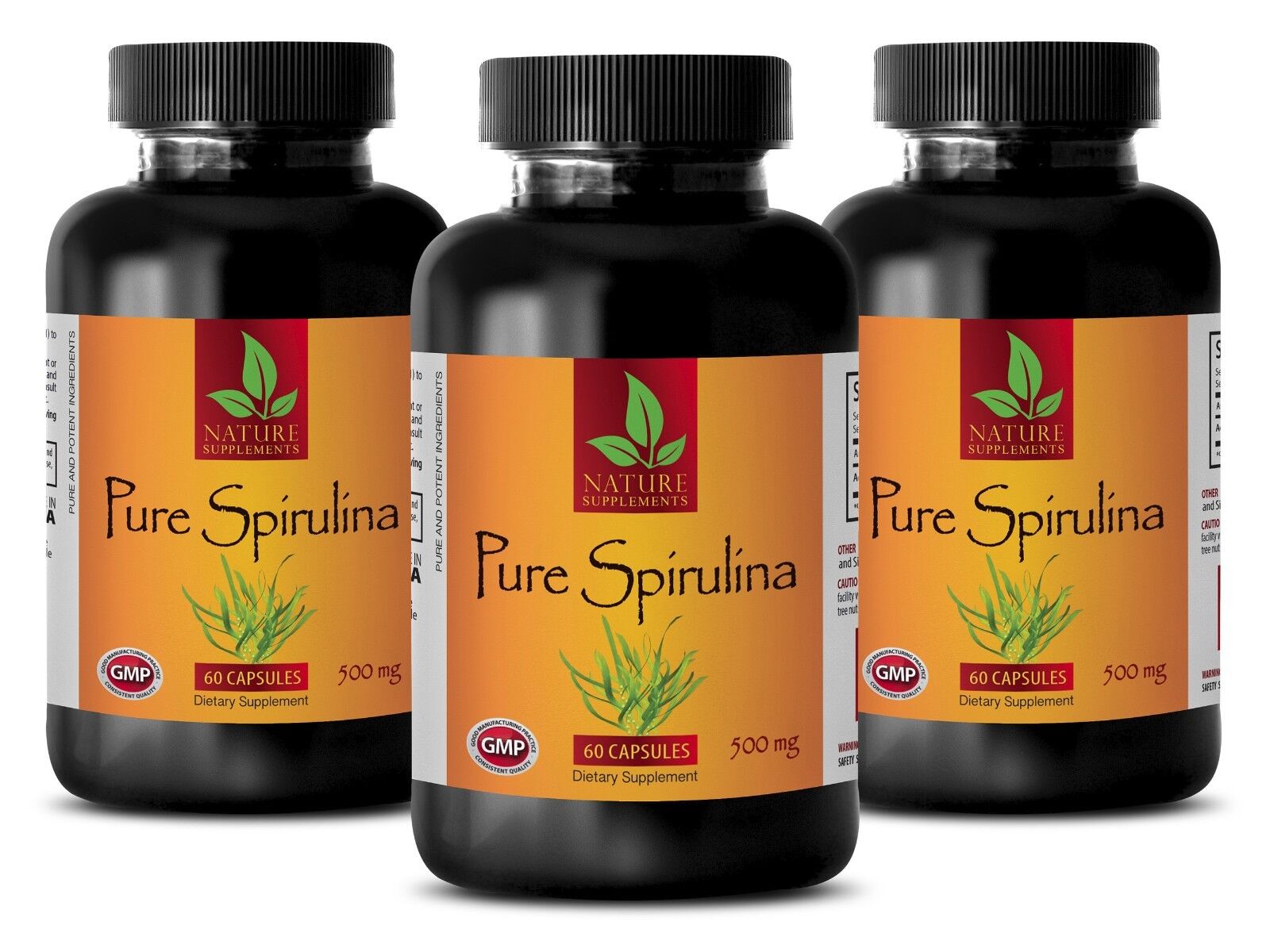 Immune Support Garlic - Spirulina 500mg 3b - Spirulina Capsules