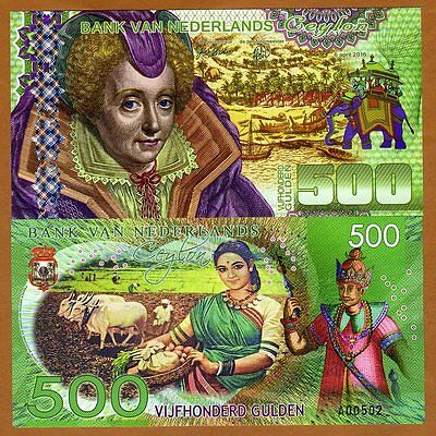 Netherlands Ceylon, 500 Gulden, 2016, Private Issue Polymer, Unc