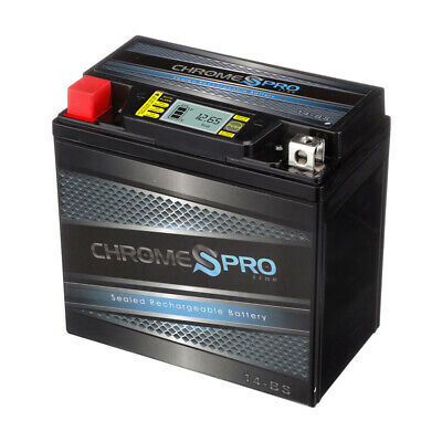 Ytx14-bs Chrome Pro Series High Performance Atv Powersport Igel Battery