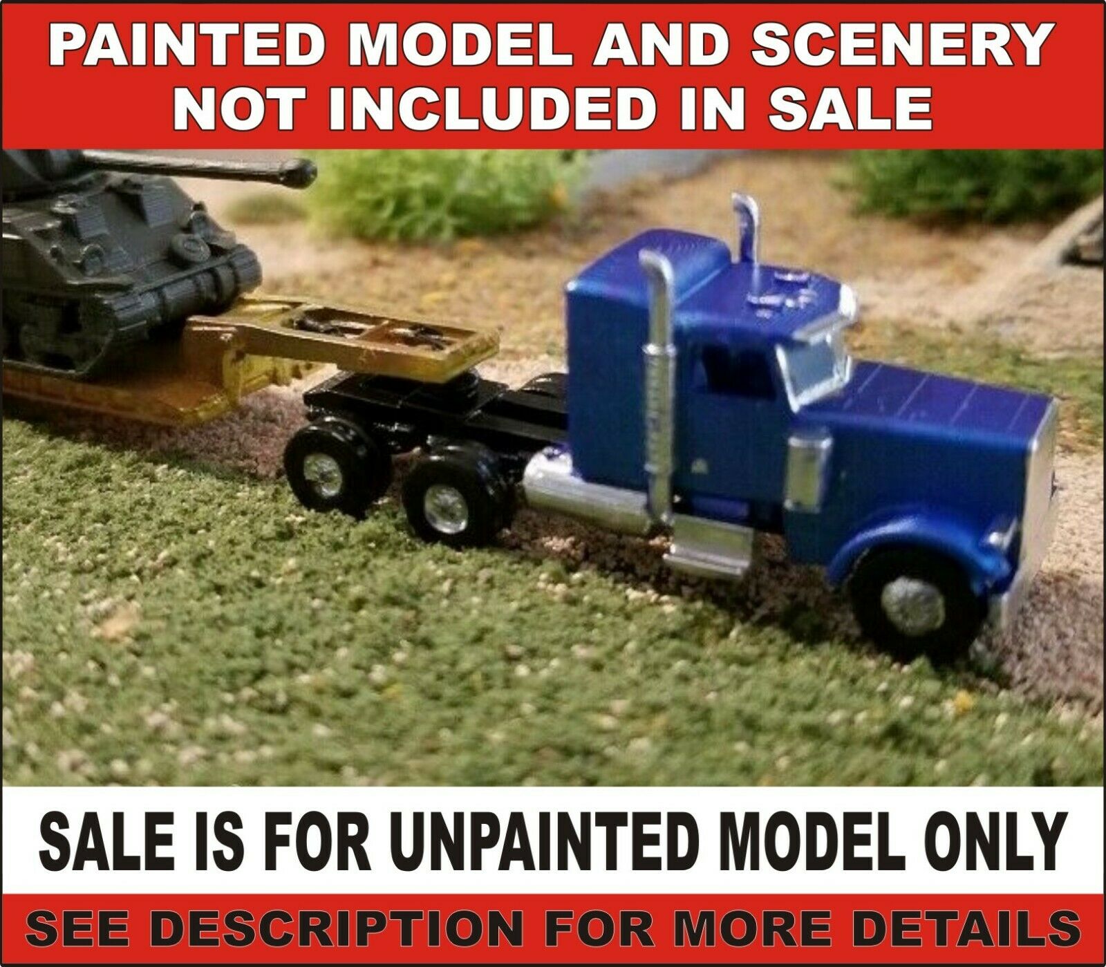 N Scale Semi No.1 Truck Tractor 1:160 Model Unpainted Railroad Train Diorama
