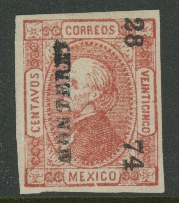 Mexico, 1872, Mint, #95 Og Hr, Monterrey, Clean, Sound & Centered