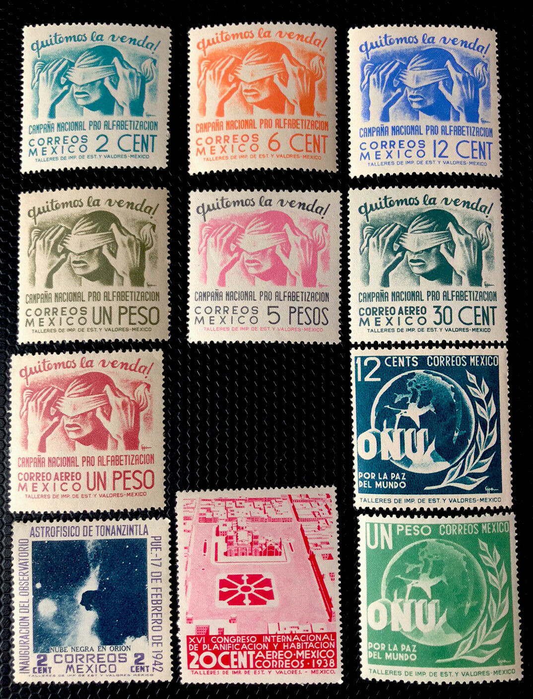 Mexico  Stamps 1940s Large Mint Never Hinged