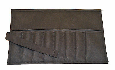 Canvas Roll Up Tool Pouch 8 Pockets Black For Tool Sets And Crafts Tools