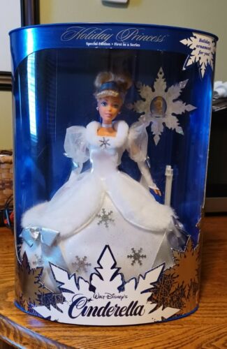 New Vintage 1996 Holiday Princess Walt Disney Cinderella Barbie Doll Nib