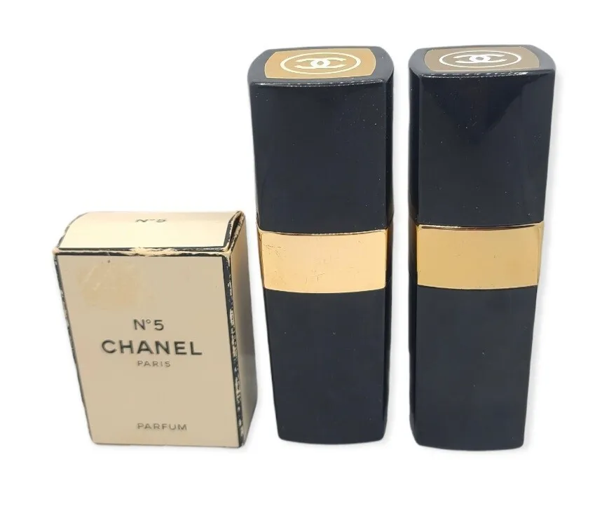 🎁lot Vintage Perfume Bottles Chanel No 5 Cuir De Russie Empty
