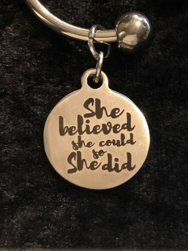 "she Believed She Could So She Did" - Weight Loss Charm For Weight Watchers Ring