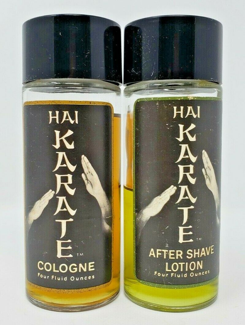 Vintage 1960s Hai Karate Splash Cologne 4 Oz & After Shave Lotion