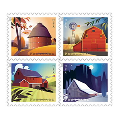 Usps New Barns Postcard Stamp Pane Of 20