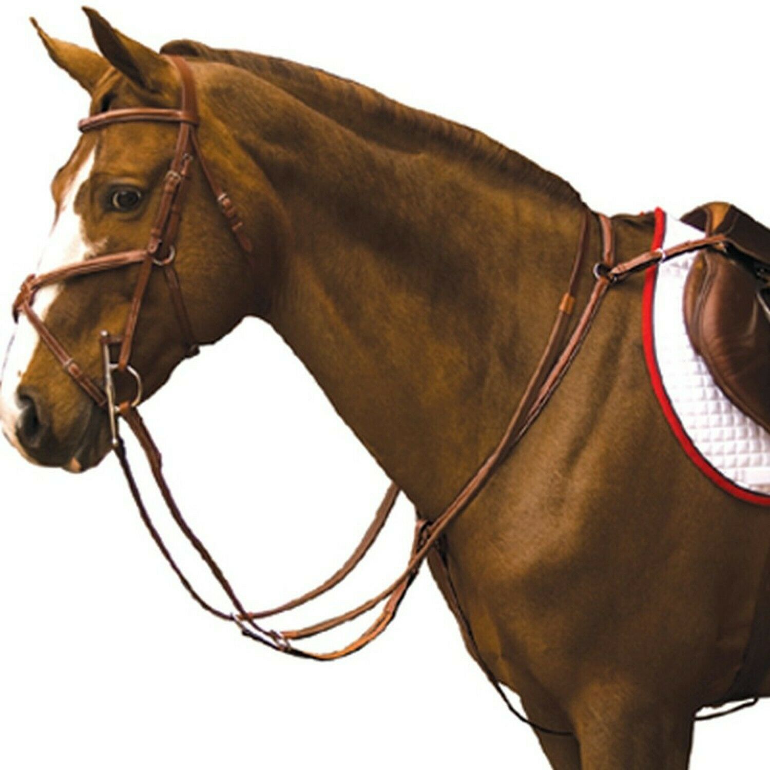 Exselle Elite Fancy Square Raised Breastplate With Running Attack, Mid Brown,...
