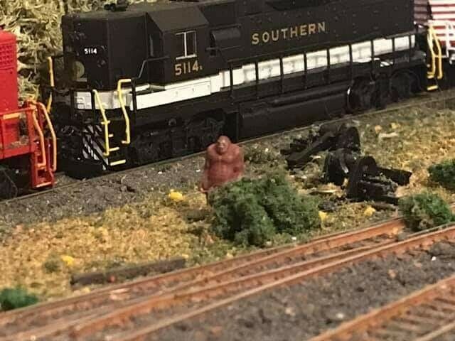 N Scale Bigfoot Sasquatch Person People 1:160 Model Railroad Train Painted