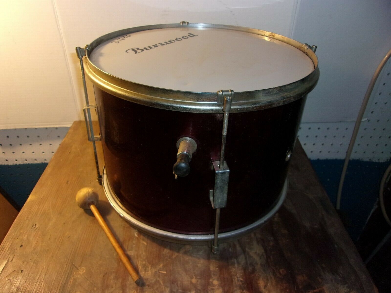 Burswood Drum With Mallet - 13 1/4" Diameter - Red