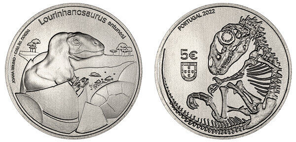 5 Euros Commemorative Portugal 2022 Dinosaur Unc