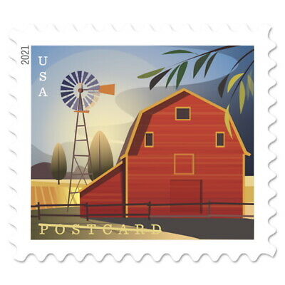 Usps New Barn Postcard Stamp Coil Of 100